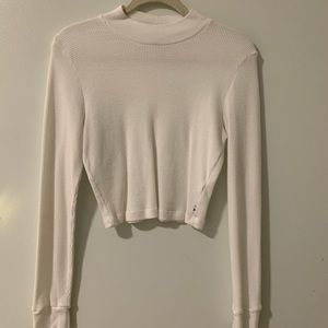Aritzia Top- Long Sleeve Cropped Thermal Mock-neck